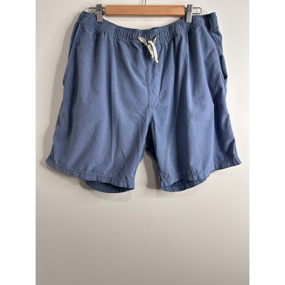 Fair Harbor Mens Heather Blue Elastic Waist Hybrid Board Shorts XXL Beach Summer